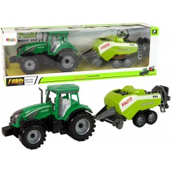 Traktorius su sėjamąja, žalias