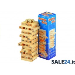 Medinių blokelių bokštas "Jenga" 54 dalių