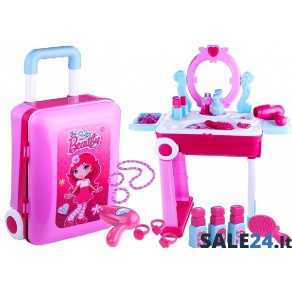 Vaikiškas grožio staliukas su lagaminu 2 in 1