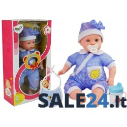 Lėlė kūdikis su aksesuarais, 45 cm, mėlynas