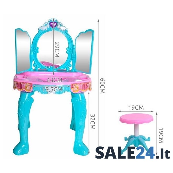 Vaikiškas grožio staliukas su kėdute Princesė, Turkio