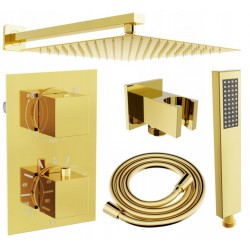 „Mexen Cube“ paslėptas termostatinis dušo komplektas, auksinis