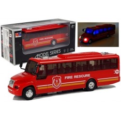 Ugniagesių autobuso modelis, su šviesom, raudonas