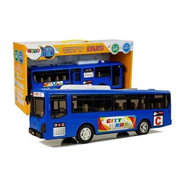 Muzikinis autobusas, su šviesomis, mėlynas